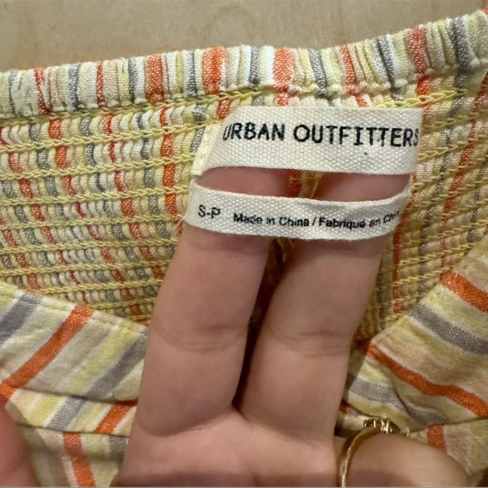 Urban Outfitters Striped Button-Front Romper | Size S | Linen Blend - Picture 5 of 6